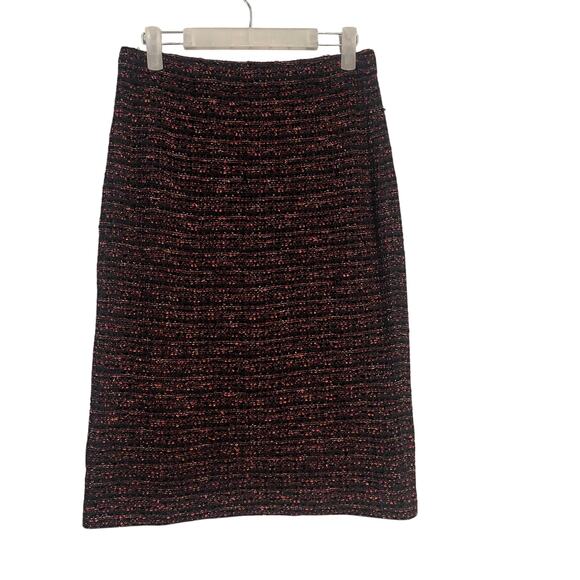 ST JOHN COLLECTION | Black and Pink Multicolor Tweed Knit Skirt Size 6 - Picture 1 of 11